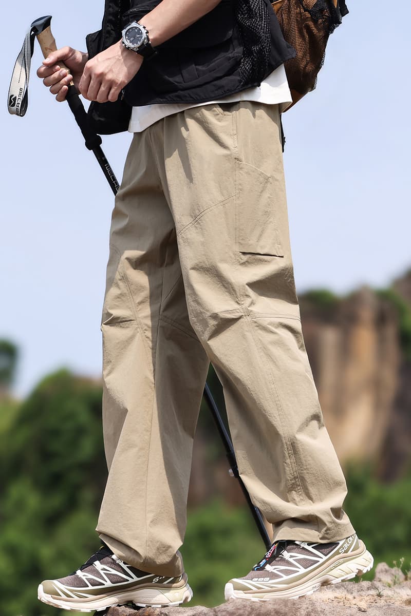 Khaki Wide-Leg Trousers